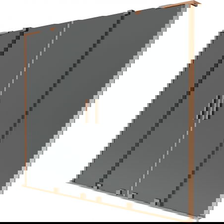 Mexen Velar L Duo paravan cadă cu 2 uși glisante 200 x 150 cm, grafit, cupru periat - 896-200-003-42-65