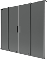 Mexen Velar L Duo paravan de cadă cu 2 uși glisante 200 x 150 cm, grafit, gri arma periat - 896-200-003-42-66