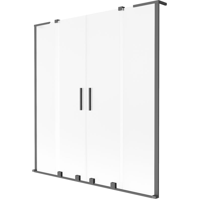 Mexen Velar L Duo paravan pentru cadă cu 2 aripi glisante 140 x 150 cm, satinat, metal armat - 896-140-003-32-95