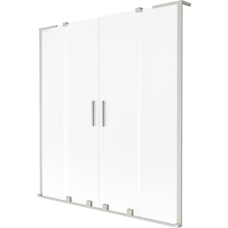 Mexen Velar L Duo paravan cadă de baie cu 2 uși glisante 140 x 150 cm, mat, nichel periat - 896-140-003-32-97