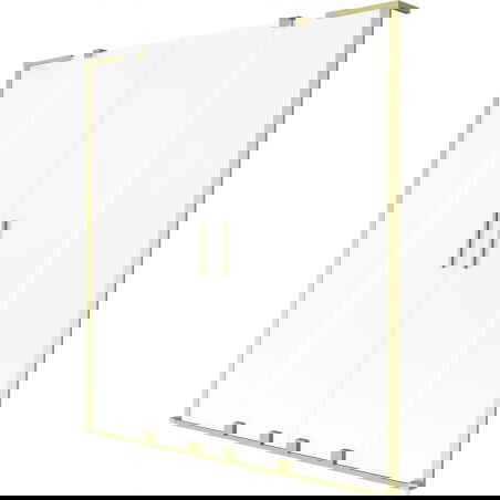 Mexen Velar L Duo kádparaván 2-szárnyú toló 160 x 150 cm, zúzott, arany kefélt - 896-160-003-32-55