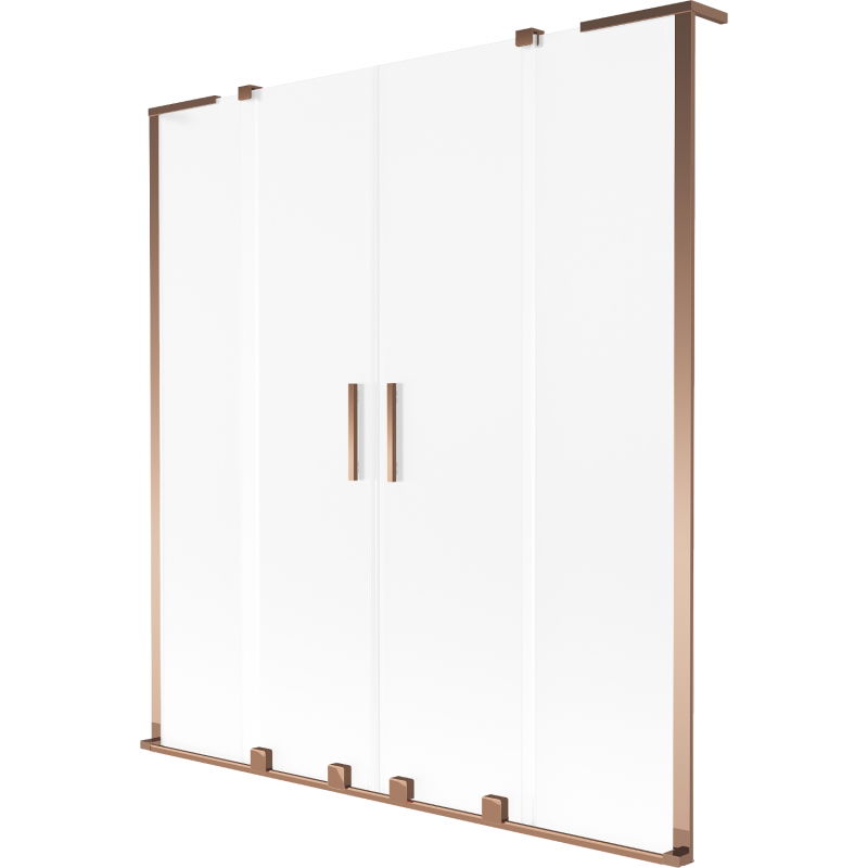 Mexen Velar L Duo kétszárnyú toló kádparaván 160 x 150 cm, matt, rózsaarany - 896-160-003-32-60
