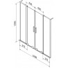 Mexen Velar L Duo paravan cadă 2-paneluri glisante 160 x 150 cm, frosted, cupru periat - 896-160-003-32-65