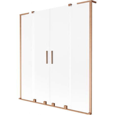 Mexen Velar L Duo paravan cadă 2-paneluri glisante 160 x 150 cm, frosted, cupru periat - 896-160-003-32-65