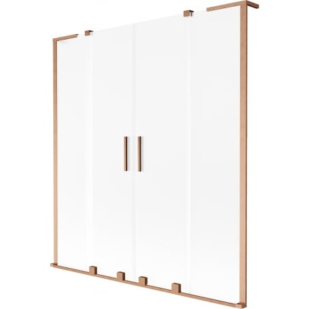 Mexen Velar L Duo paravan de cadă cu 2 uși glisante 160 x 150 cm, mat, cupru periat - 896-160-003-32-65