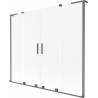 Mexen Velar L Duo paravan de cadă cu două aripi culisante 170 x 150 cm, mat, gri armat periat - 896-170-003-32-66