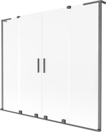Mexen Velar L Duo kádparaván 2-szárnyú tolóajtós 170 x 150 cm, matt, gun gray kefe - 896-170-003-32-66