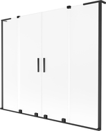 Mexen Velar L Duo paravan de cadă cu 2 uși glisante 170 x 150 cm, înghețat, negru - 896-170-003-32-70
