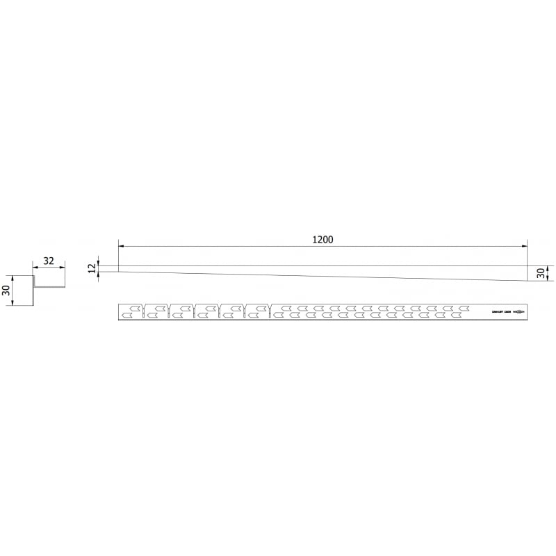 Mexen Line-B listă de scurgere pardoseală 120 cm stânga, inox - 181001120L