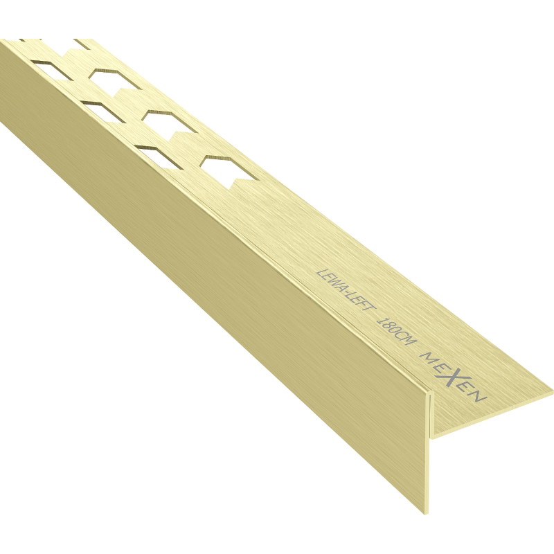 Mexen Line-B plintă podea înclinată 180 cm stânga, aurie periată - 185501180L