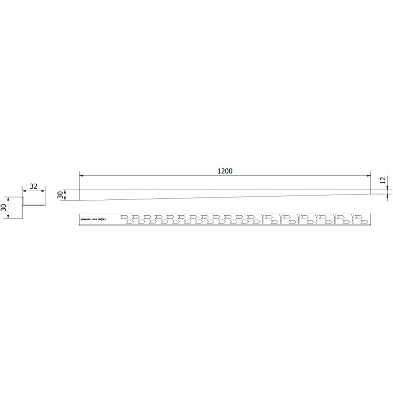 Mexen Line-B șină de scurgere podea 120 cm dreapta, neagră - 187001120R