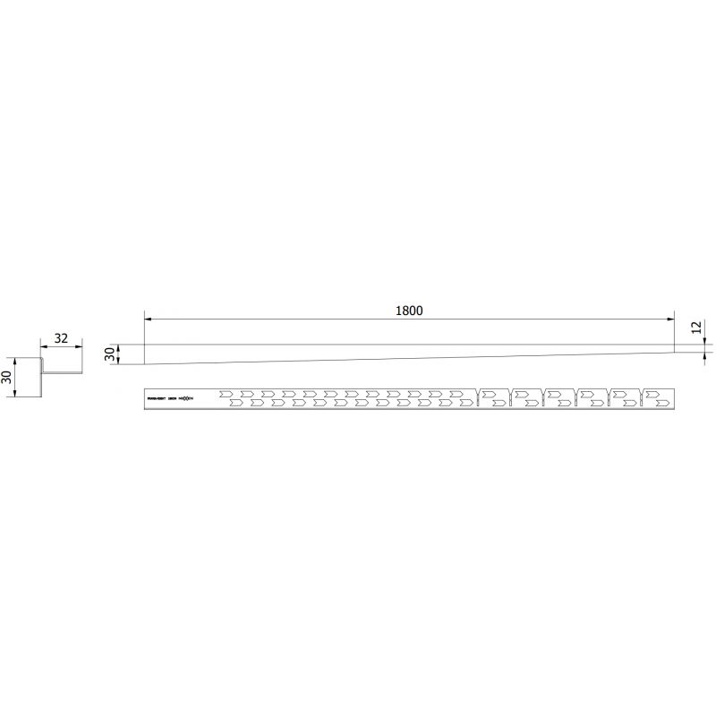 Mexen Line-B listă de scurgere podea 180 cm dreapta, inox - 181001180R