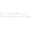 Mexen Line-B plintă înclinată de perete 180 cm stânga, inox - 181002180L
