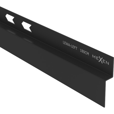 Mexen Line-B plintă înclinate lângă perete 180 cm stânga, neagră - 187002180L