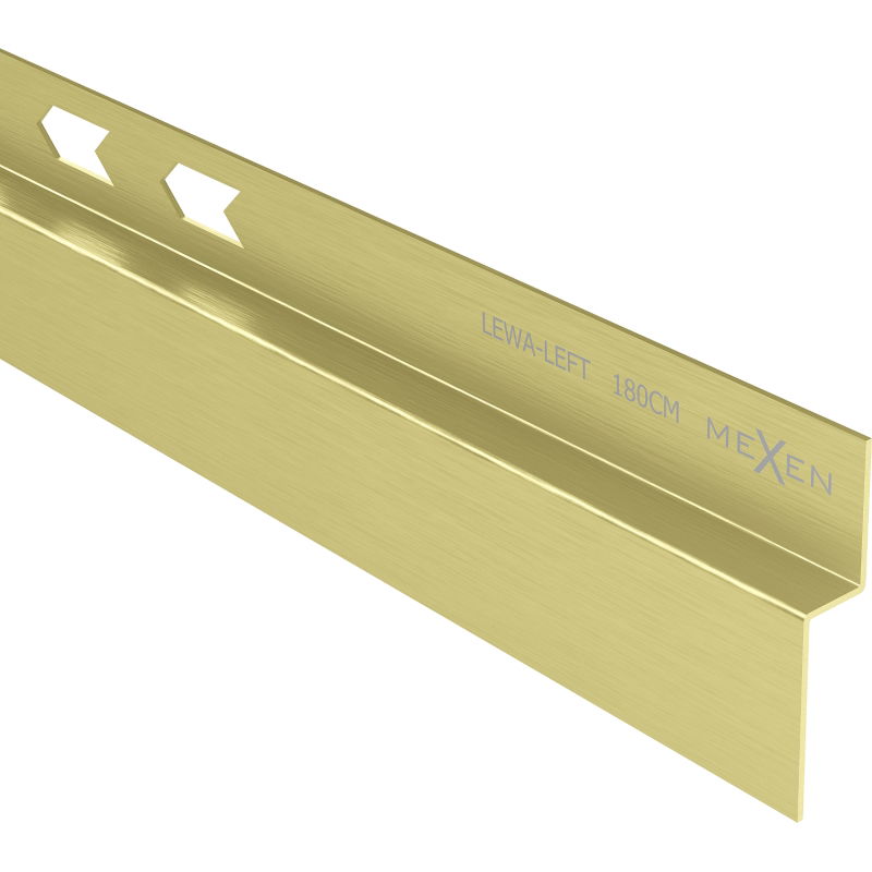 Mexen Line-B bandă de pantă de perete 180 cm stânga, auriu periat - 185502180L