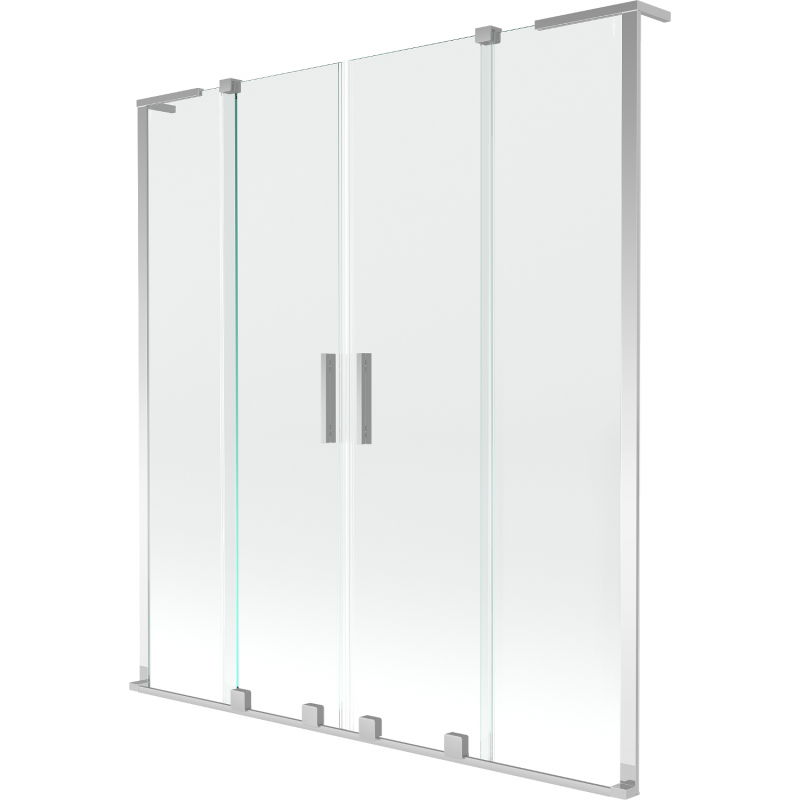 Mexen Velar L Duo paravan de cadă cu 2 aripi glisante 140 x 150 cm, transparent, crom - 896-140-003-02-01