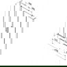 Mexen Velar L Duo panou de cadă cu deschidere dublă glisantă 140 x 150 cm, transparent, nichel periat - 896-140-003-02-97