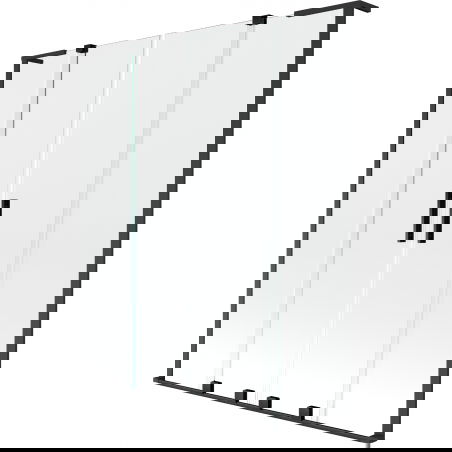 Mexen Velar L Duo fürdőkádparaván, 2-ajtós tolóajtó, 160 x 150 cm, átlátszó, fekete - 896-160-003-02-70