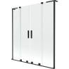 Mexen Velar L Duo fürdőkádparaván, 2-ajtós tolóajtó, 160 x 150 cm, átlátszó, fekete - 896-160-003-02-70