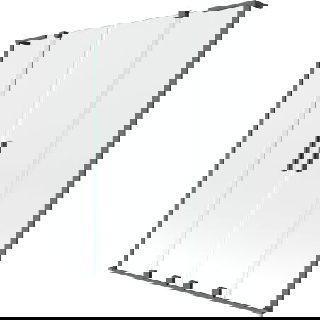 Mexen Velar L Duo kétpaneles, tolóajtós zuhanyfal, 160 x 150 cm, átlátszó, gun metal - 896-160-003-02-95