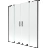 Mexen Velar L Duo paravan de cadă 2-panouri glisante 160 x 150 cm, transparent, gun metal - 896-160-003-02-95