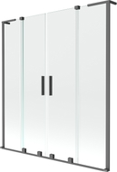 Mexen Velar L Duo kádparaván 2-szárnyas eltolható 160 x 150 cm, átlátszó, gunmetal - 896-160-003-02-95