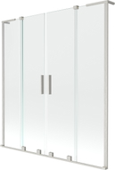 Mexen Velar L Duo paravan de baie cu 2 aripi glisante 160 x 150 cm, transparent, nichel periat - 896-160-003-02-97