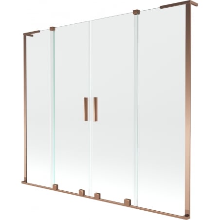 Mexen Velar L Duo kádparaván 2 szárnyú toló 170 x 150 cm, átlátszó, rózsaarany - 896-170-003-02-60