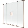 Mexen Velar L Duo kádparaván 2 szárnyú toló 170 x 150 cm, átlátszó, rózsaarany - 896-170-003-02-60