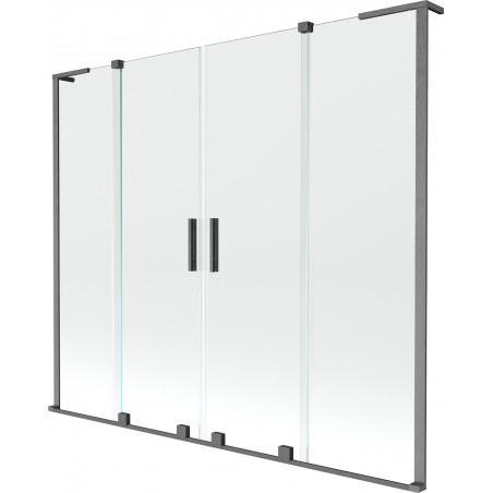 Mexen Velar L Duo perete de cadă 2-panouri glisante 170 x 150 cm, transparent, gri gun periat - 896-170-003-02-66
