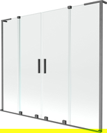 Mexen Velar L Duo paravan de cadă cu 2 aripi glisante 170 x 150 cm, transparent, gri armă periat - 896-170-003-02-66