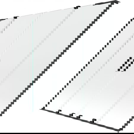 Mexen Velar L Duo kádparaván 2-szárnyú tolóajtóval 170 x 150 cm, átlátszó, fekete - 896-170-003-02-70