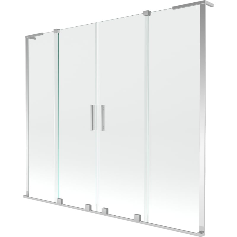 Mexen Velar L Duo paravan cadă cu 2 canaturi glisante 200 x 150 cm, transparent, crom - 896-200-003-02-01