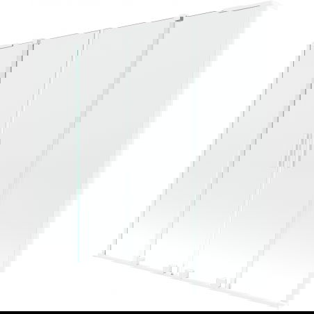 Paravan cadă Mexen Velar L Duo cu 2 uși glisante 200 x 150 cm, transparent, alb - 896-200-003-02-20