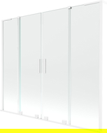Mexen Velar L Duo kádparaván 2-szárnyú tolóajtó 200 x 150 cm, átlátszó, fehér - 896-200-003-02-20