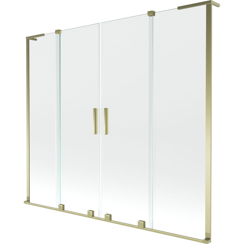 Mexen Velar L Duo paravan pentru cadă, 2 canaturi, glisant, 200 x 150 cm, transparent, auriu - 896-200-003-02-50