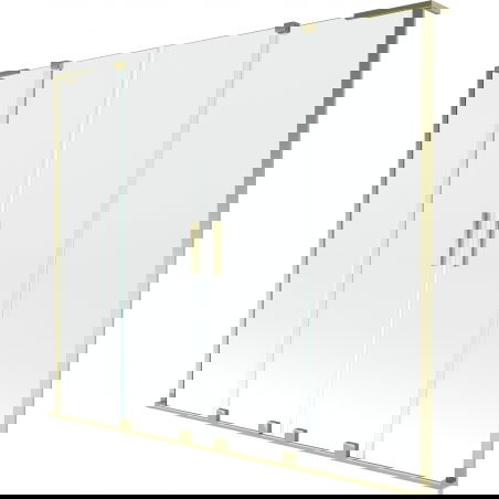 Mexen Velar L Duo paravan pentru cadă, 2 canaturi, glisant, 200 x 150 cm, transparent, auriu - 896-200-003-02-50
