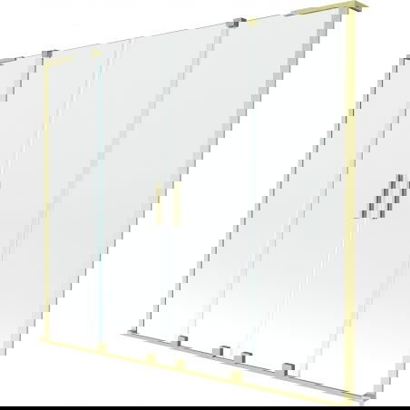 Mexen Velar L Duo panou de duș de 2-aripi, glisant 200 x 150 cm, transparent, auriu periat - 896-200-003-02-55