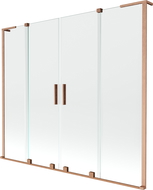 Mexen Velar L Duo paravan de baie cu 2 uși glisante 200 x 150 cm, transparent, cupru periat - 896-200-003-02-65