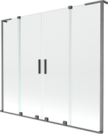 Mexen Velar L Duo paravan de cadă cu două uși glisante 200 x 150 cm, transparent, gri armă periat - 896-200-003-02-66