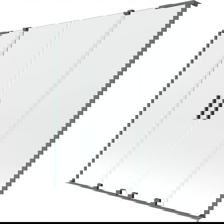 Mexen Velar L Duo kádparaván 2-szárnyú tolóajtóval 200 x 150 cm, átlátszó, gun metal - 896-200-003-02-95