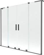 Mexen Velar L Duo kádparaván 2-szárnyú tolóajtóval 200 x 150 cm, átlátszó, gun metal - 896-200-003-02-95