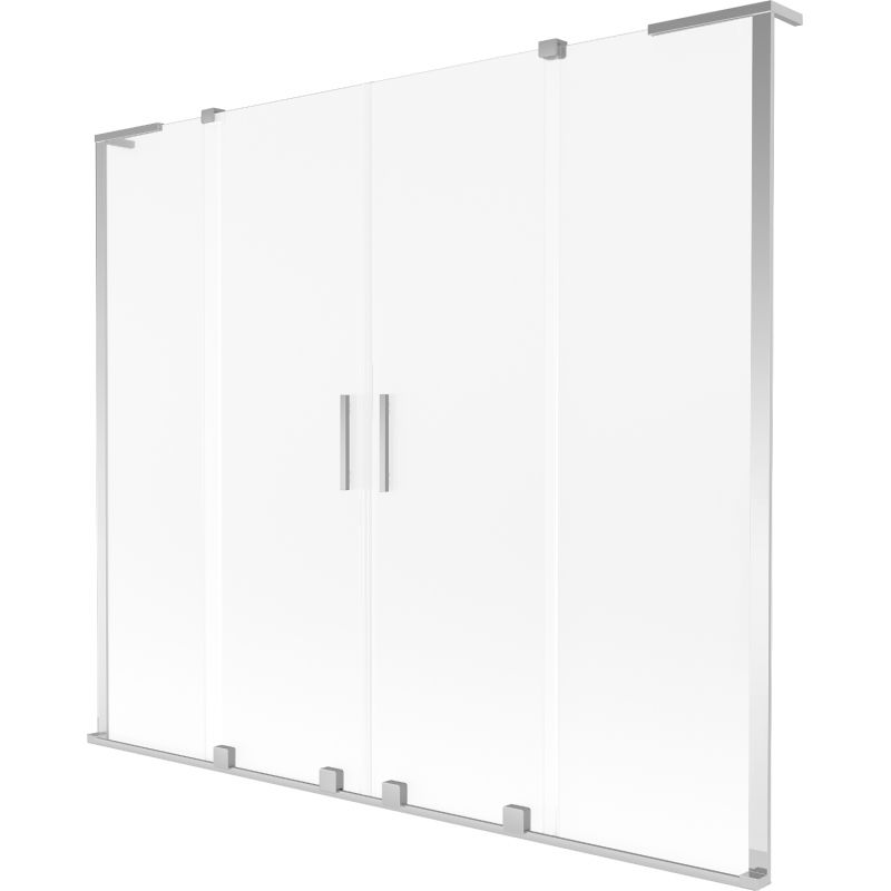 Mexen Velar L Duo ecran de cadă culisant cu 2 panouri 200 x 150 cm, mat, crom - 896-200-003-32-01