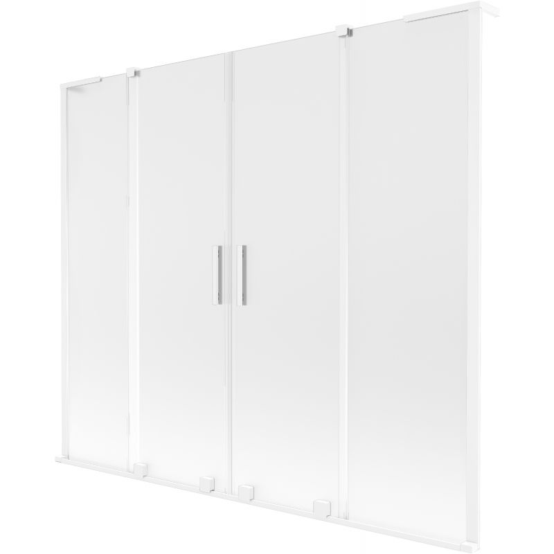 Mexen Velar L Duo paravan de cadă glisant cu 2 canaturi 200 x 150 cm, mat, alb - 896-200-003-32-20