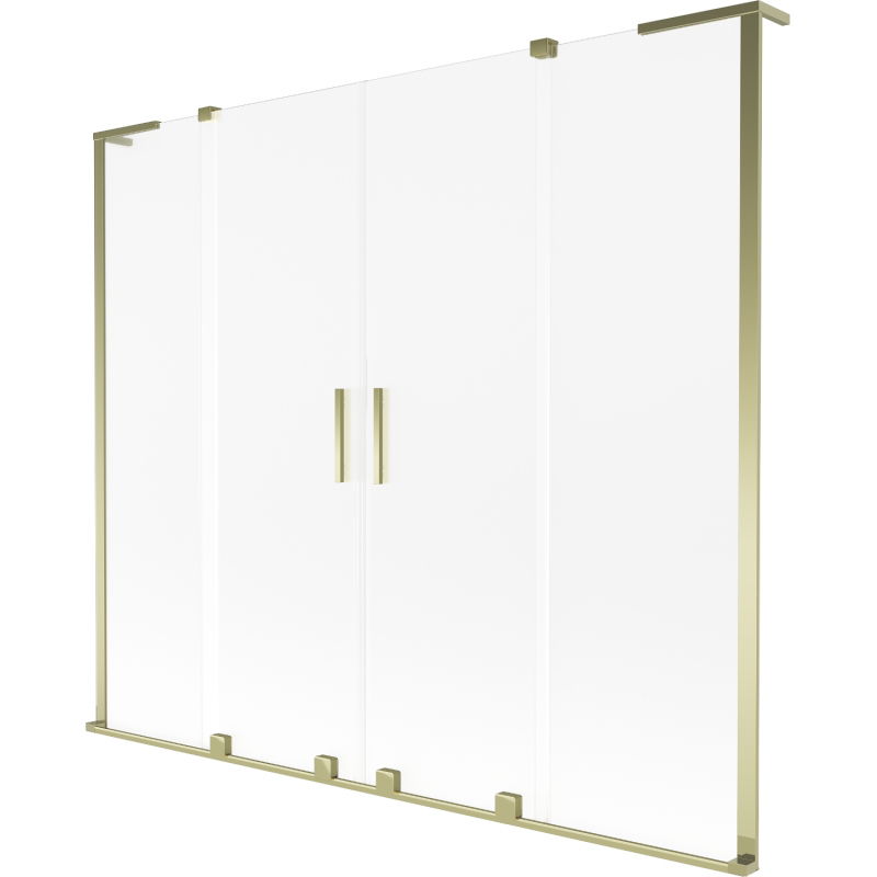 Paravan cadă Mexen Velar L Duo, glisant cu 2 canaturi, 200 x 150 cm, mat, auriu - 896-200-003-32-50