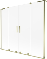 Paravan cadă Mexen Velar L Duo, glisant cu 2 canaturi, 200 x 150 cm, mat, auriu - 896-200-003-32-50