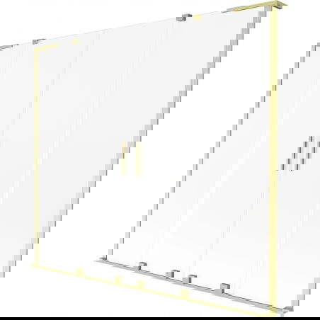 Mexen Velar L Duo kádparaván, 2-szárnyú toló, 200 x 150 cm, fagyott, arany kefélt - 896-200-003-32-55