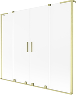 Paravan de baie Mexen Velar L Duo cu 2 uși glisante 200 x 150 cm, mat, auriu periat - 896-200-003-32-55