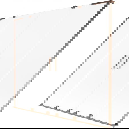 Mexen Velar L Duo paravan pentru cadă cu 2 uși culisante 200 x 150 cm, gheață, aur roz - 896-200-003-32-60