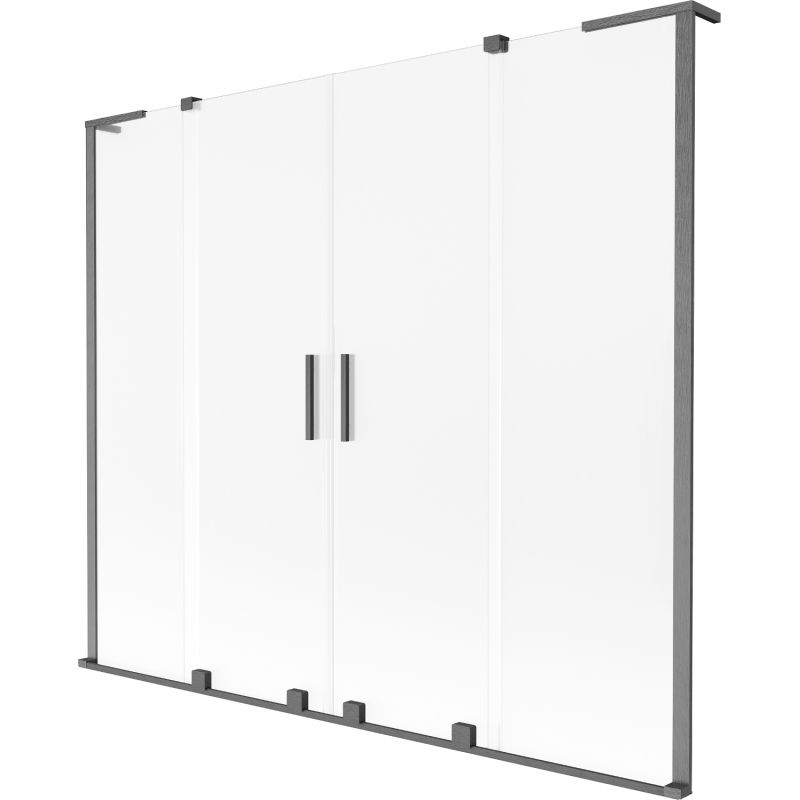 Perete de cadă Mexen Velar L Duo cu 2 aripi glisante 200 x 150 cm, mat, gri gun periat - 896-200-003-32-66